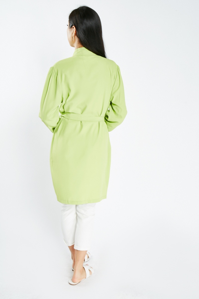 Light Weight Trench Coat - Light Green - Just $8
