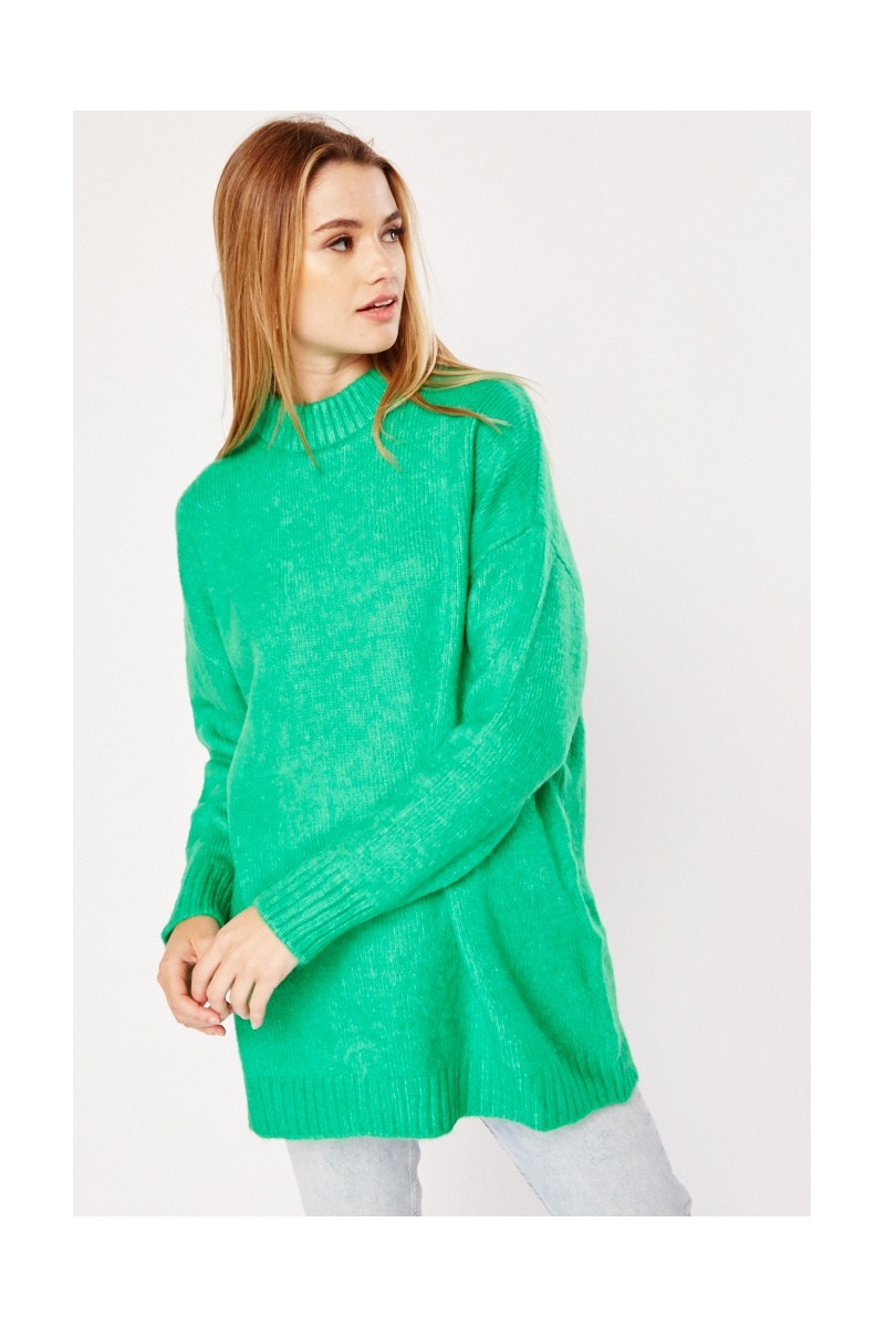 Fluffy Eyelash Knit Jumper - Black or Green - Just $7