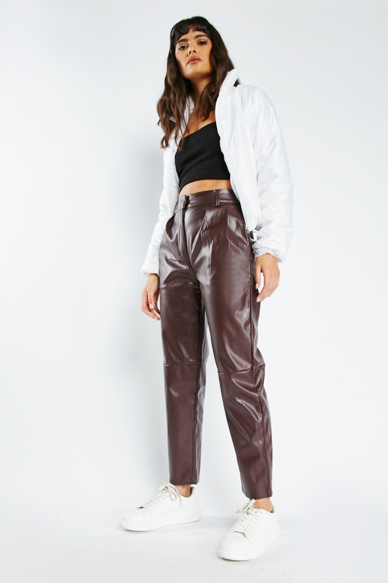 A Trouser-Like Pant: ASOS DESIGN Curve Faux-Leather Peg Pants | 13 Faux-Leather  Pants to Shop at Every Price Point | POPSUGAR Fashion UK Photo 7