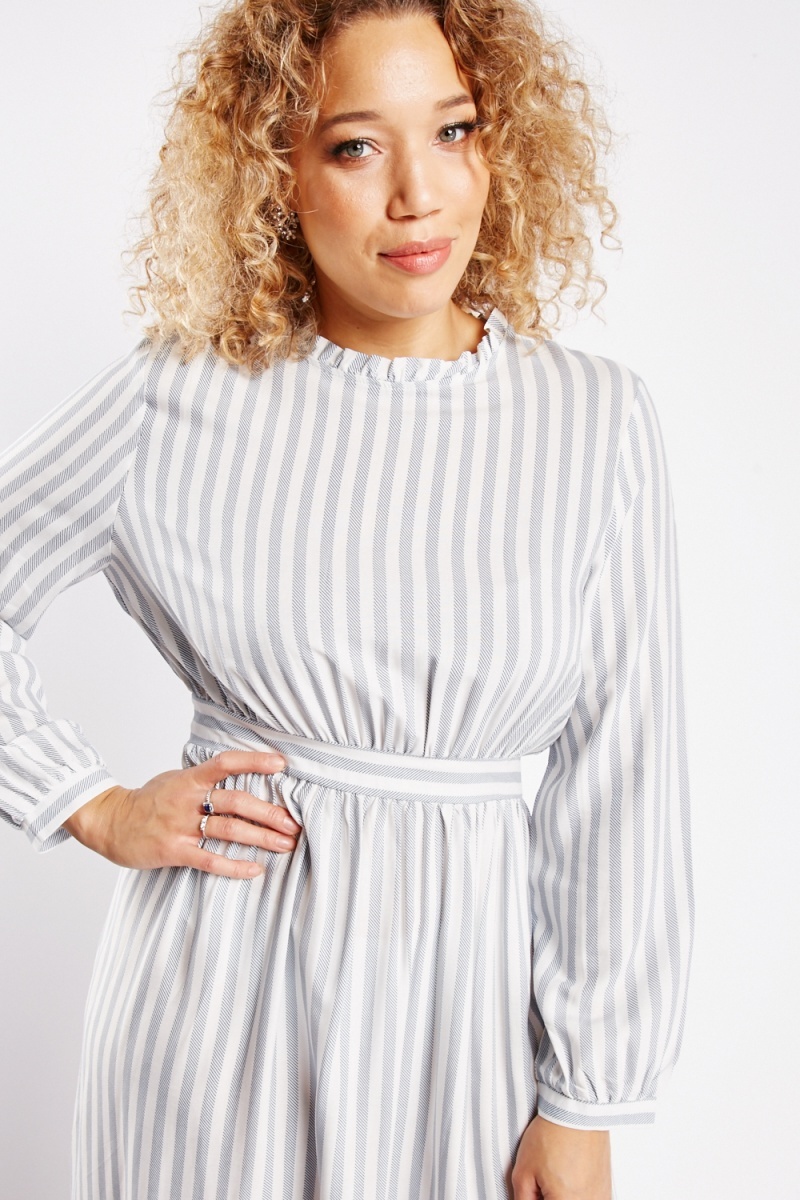 Vertical stripe hot sale midi dress