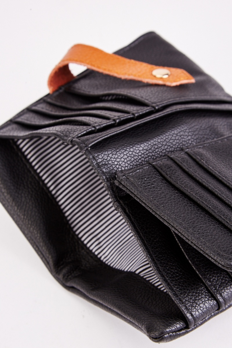 Apostrophe Genuine Black Leather Fold Over Change Purse Wallet (TD) | eBay