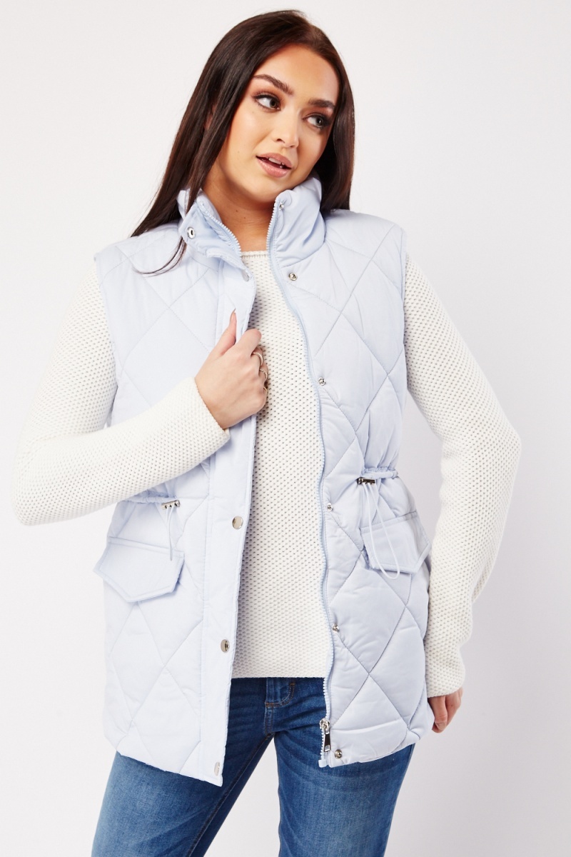 Diamond Quilted Gilet - Light Blue or Light Pink - Just $11