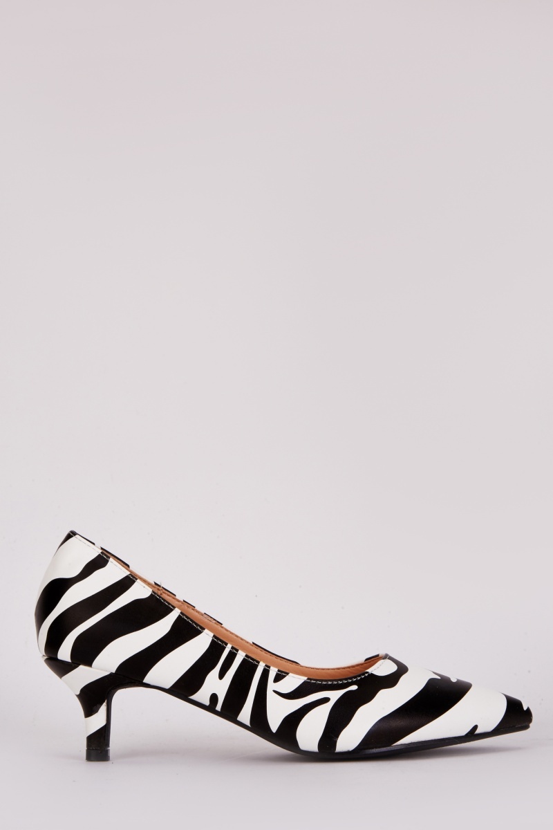DELICIOUS Zebra Print Luscious Pointed Toes Rhinestone Accent Stiletto Heels...  - EnerWisely