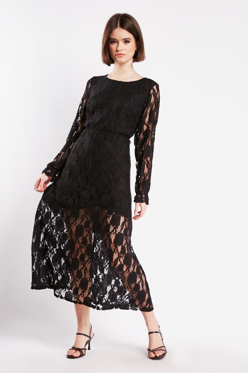 Floral lace outlet overlay dress