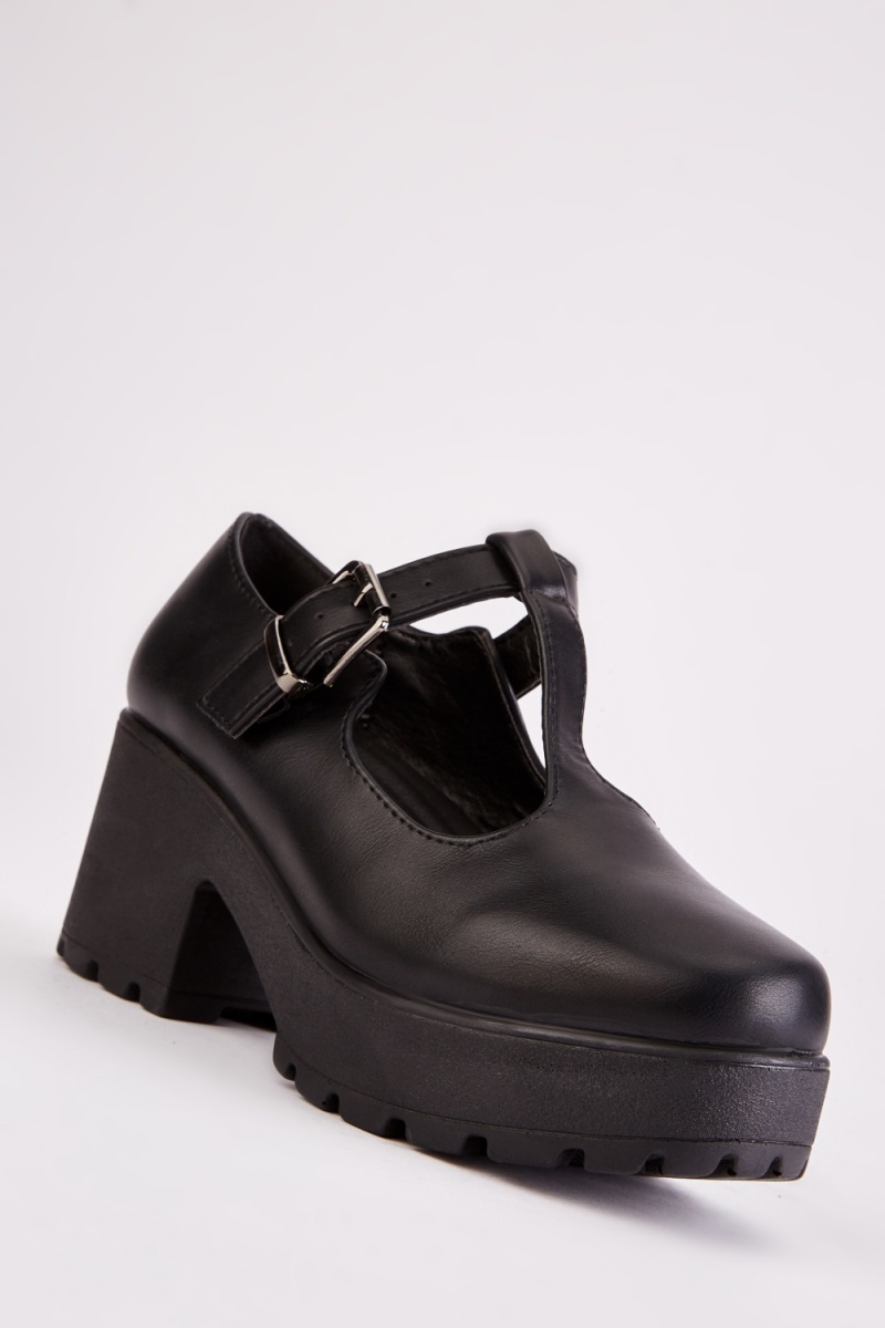 Minimalist Platform Chunky Heeled Mary Jane Shoes | SHEIN IN