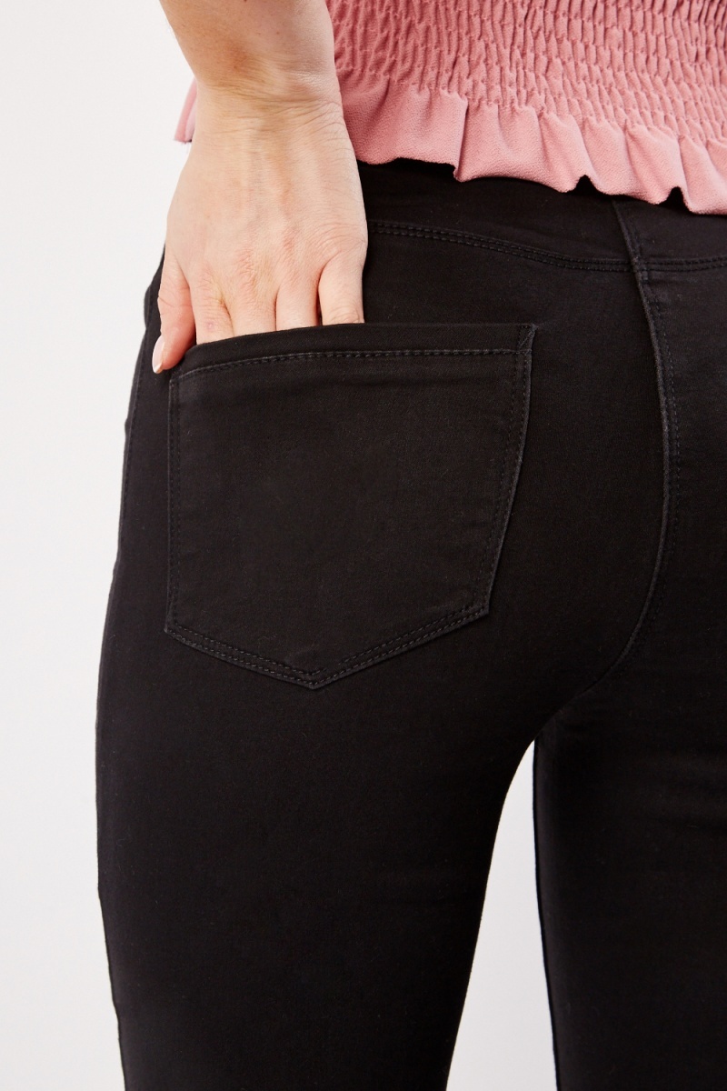 Ripped Knee Black Jeggings - Just $7