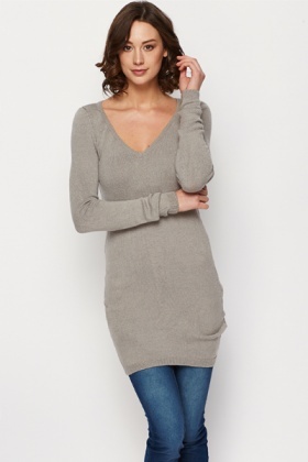 v neck jumper dresses