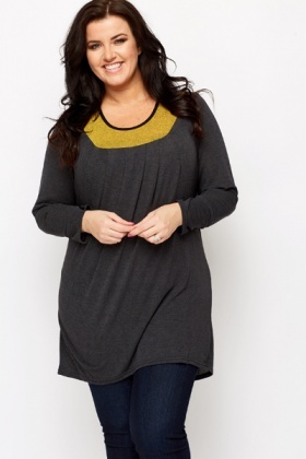 contrast trim tunic 3916 3