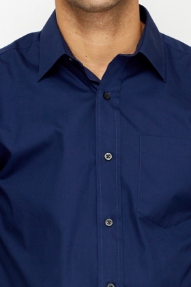 Buy navy blue button up shirt - 55% OFF!