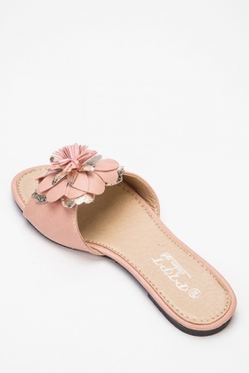 leather flower sandals