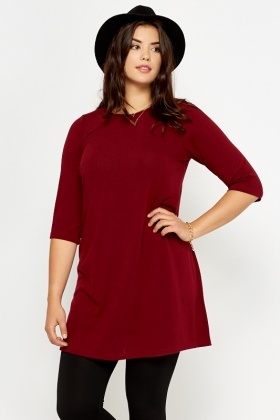 maroon tunic dress