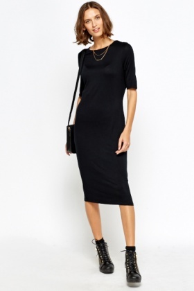 Black Long Straight Dress - Just $6