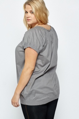 grey off shoulder top