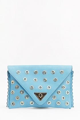 blue diamante clutch bag