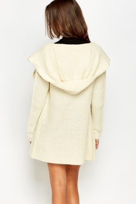 chunky knit hooded cardigan