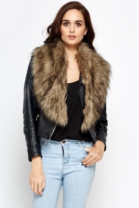 fur collar scarf