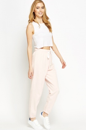 pale pink joggers