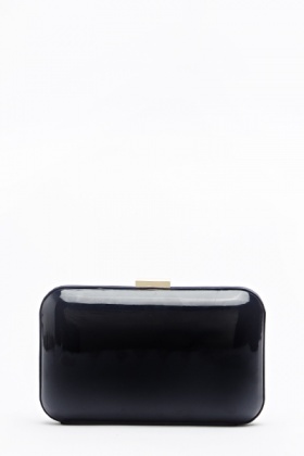 navy box clutch