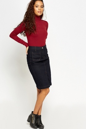 High Waist Denim Skirt - Just $7