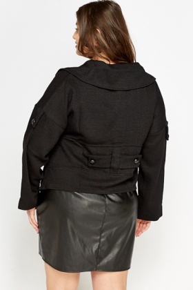 Cropped Belted Waist Jacket - Just $6