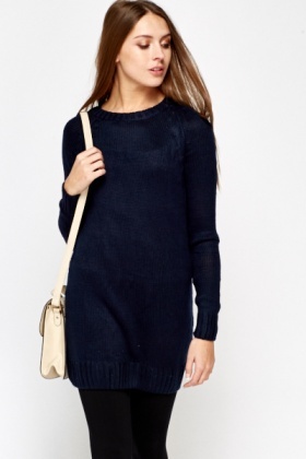 navy blue jumper dress