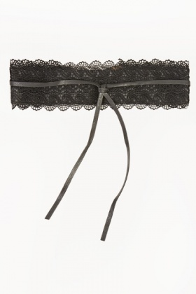 Wide Lace Tie Front Belt - Just $7