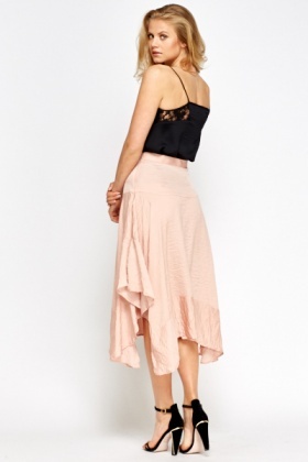 Asymmetric Hem Midi Skirt - Just £5