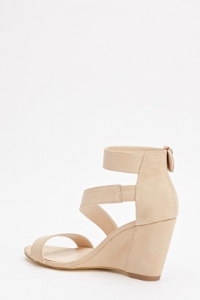 strappy nude wedge sandals