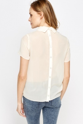 button up back blouse