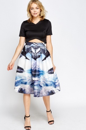 Nature Midi Skater Skirt - Just £5