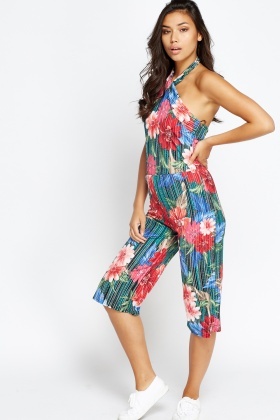 floral cropped jumpsuit