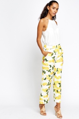 printed cropped trousers