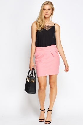 Pink Pleated Mini Skirt - Just £5