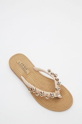 embellished flip flops