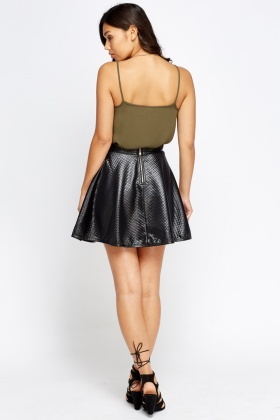 Quilted Black Mini Skirt - Just $7