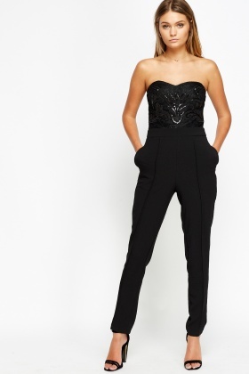 sequin bodice jumpsuit