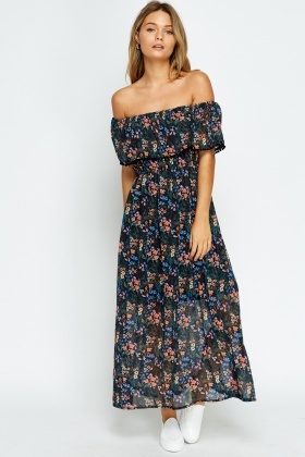 flower dress off the shoulder