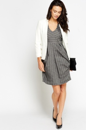 dark grey pinafore dress