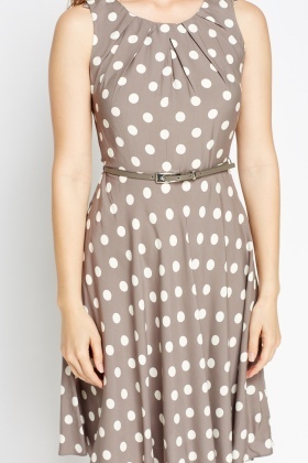 grey polka dot dress