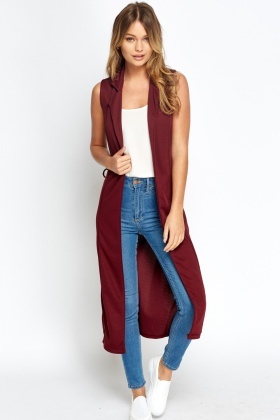 long sleeveless cardigan