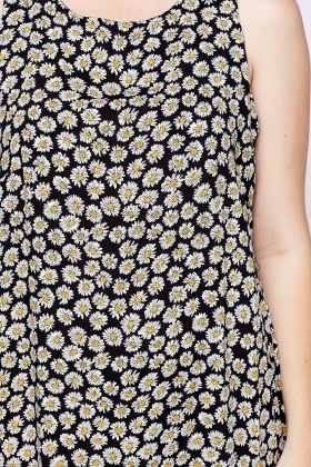 daisy print maxi dress