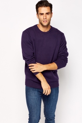 Casual Ribbed Round Neck Jumper - Just $7