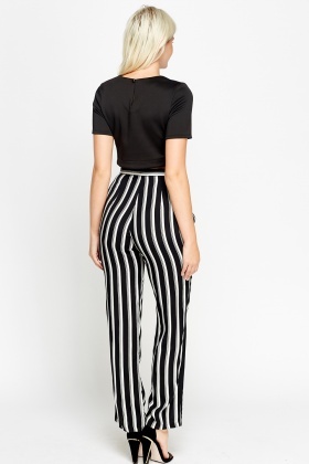 pretty little thing striped trousers