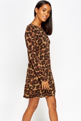 leopard print swing dress