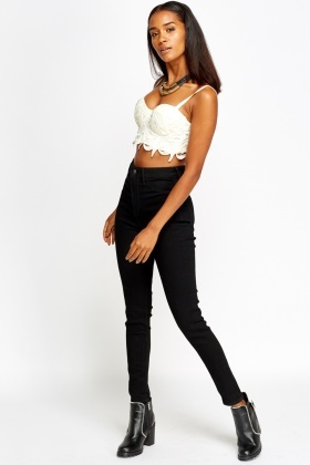 womens black high waisted jeans