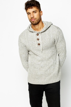 knitted hooded jumper