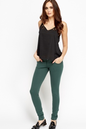 womens dark green trousers