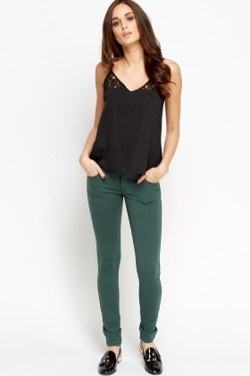 womens dark green trousers