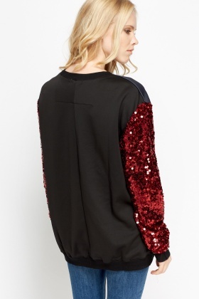 sequin arm jumper