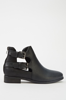 cut out buckle boots